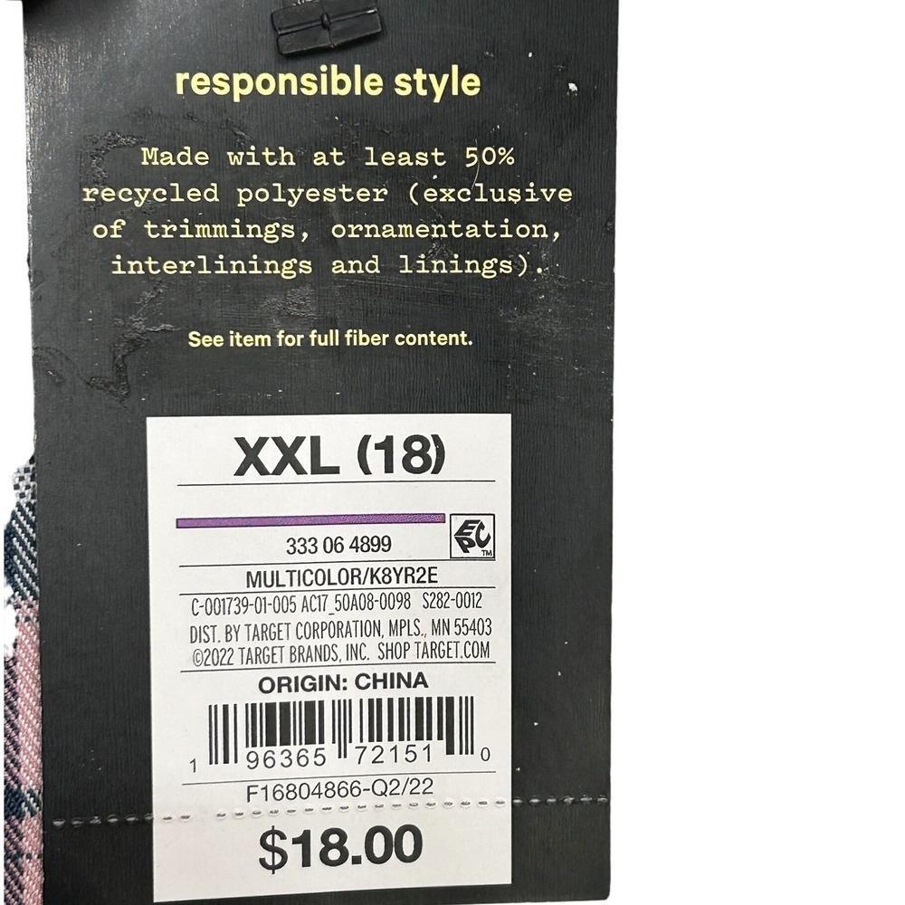 Art Class Pink Plaid Cargo Pocket Pants Girls Size XXL 18 NWT - Picture 6 of 9